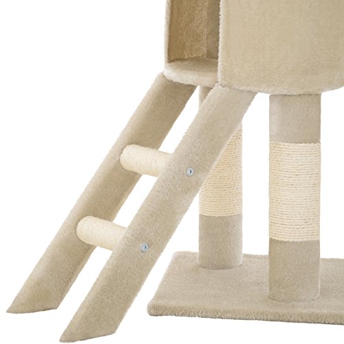 TecTake Kratzbaum für Katzen | Mittelhoch mit Sisalstangen | - Diverse Farben - (Beige | Nr. 401434) - 7