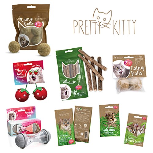 PRETTY KITTY Premium Katzengras Samen, 25g Katzengras Saatmischung je Beutel für je ca. 10 Töpfe fertiges Katzengras - 8