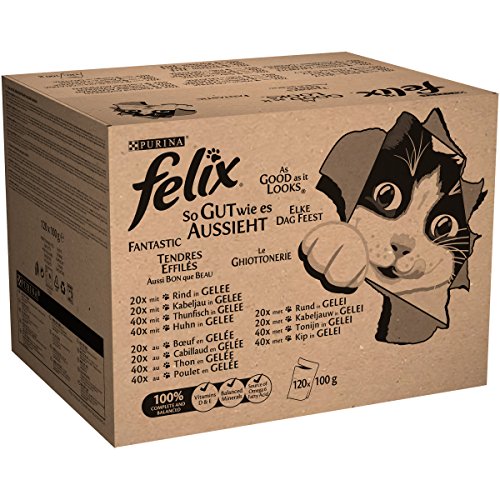 FELIX Katzennassfutter in Gelee, Jumbo-Pack