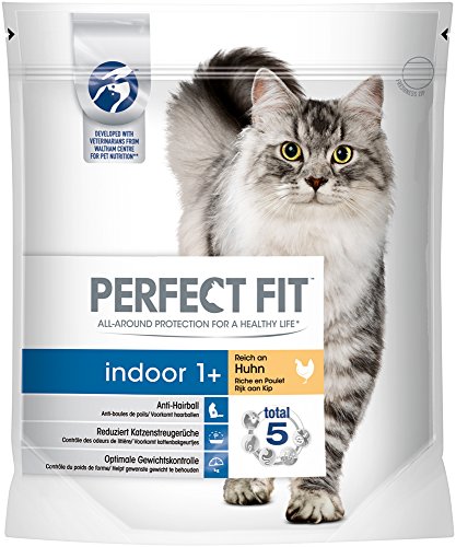 Perfect Fit Katzen-/Trockenfutter Adult 1+ für erwachsene Katzen Indoor Reich an Huhn, 4 Beutel (4 x 1,4 kg) - 2