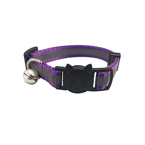 Bemix Pets ⚡Reflektierendes Katzenhalsband mit Glocke, 6er Set, Robust, Nylon, Coole Halsbänder für Hauskatzen - 2