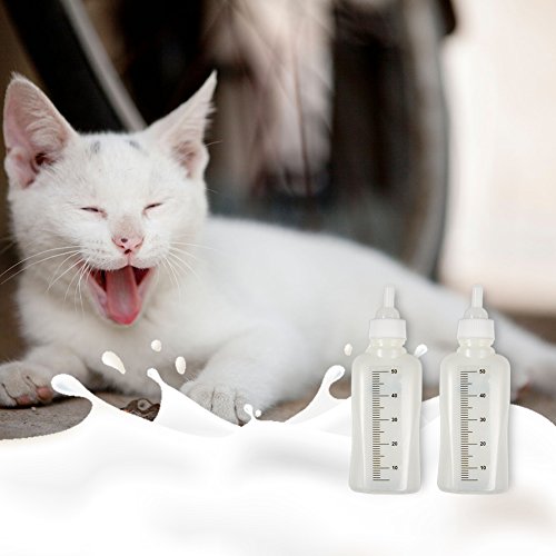 Fdit 50ML Pet Stilling Babyflasche Set mit 3 Nippeln und 1 Reinigungsbürste Pet Nurser Flasche Kit für Hund Katze - 8