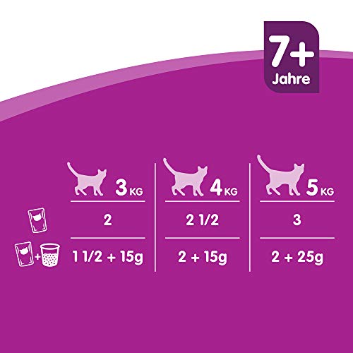 Whiskas Katzen-/Nassfutter Senior 7+ Geflügelauswahl in Sauce, 48 Portionsbeutel (4 x 12 x 100g) - 4