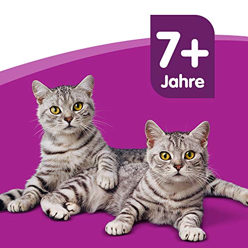 Whiskas Katzen-/Nassfutter Senior 7+ Geflügelauswahl in Sauce, 48 Portionsbeutel (4 x 12 x 100g) - 7