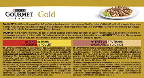 Purina GOURMET Gold Feine Komposition: Katzennassfutter, hochwertige Tiernahrung für ausgewachsene Katzen, Dose, 12 x 4 x 85 g - 2