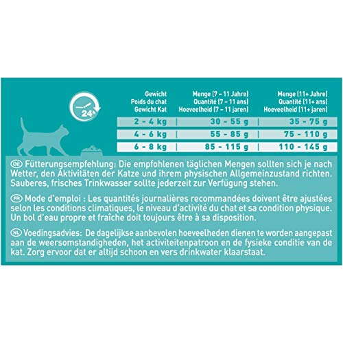 Purina ONE BIFENSIS Senior 7+ Katzentrockenfutter: reich an Huhn & Vollkorn-Getreide, unterstützt Vitalfunktionen I ab 7 Jahre I 6er Pack (6 x 800 g) - 3