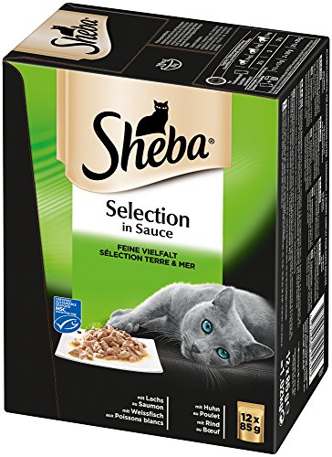 Sheba Adult Katzen-/Nassfutter Multipack, für erwachsene Katzen Selection in Sauce Feine Vielfalt, 48 Portionsbeutel (4 x 12 x 85 g) - 2