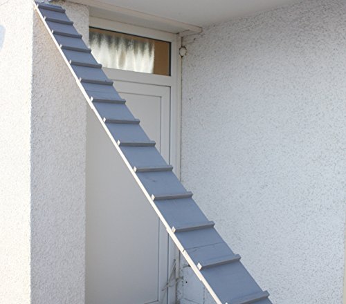 Elmato Katzentreppe Balkonkatzentreppe Katzenleiter wetterfest lackiert (3 Meter) - 2