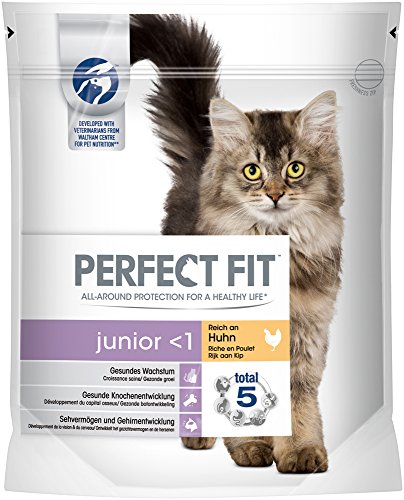 Perfect Fit Katzen-/Trockenfutter Junior für junge Katzen Junior Reich an Huhn, 5 Beutel (5 x 750 g) - 2