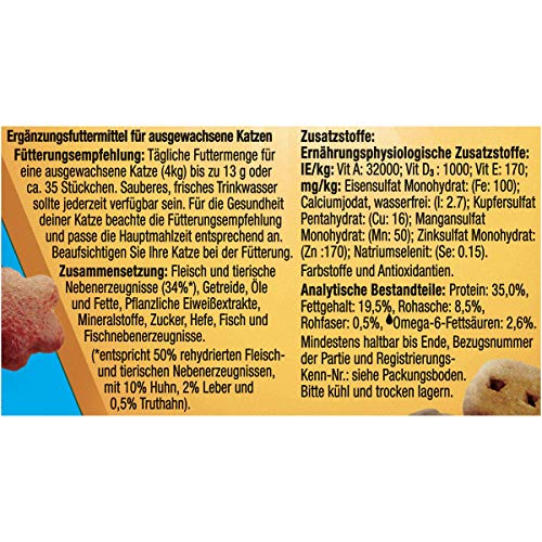 FELIX KnabberMix Katzen-Leckerlis mit Proteinen, Vitaminen & Omega 6, Katzen-Snacks ohne Zusatz künstlicher Farbstoffe, Menge: 8er Pack (8x60g Beutel) - 4