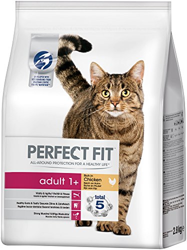 Perfect Fit Katzen-/Trockenfutter Adult 1+ für erwachsene Katzen Adult Reich an Huhn, 3 Beutel (3 x 2,8 kg) - 2