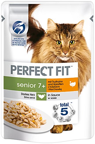 Perfect Fit Katzen-/Nassfutter Senior 7+ für ältere Katzen Senior mit Truthahn & Karotten, 12 Portionsbeutel (12 x 85 g) - 2