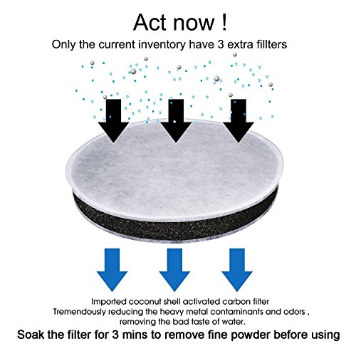 HoneyGuaridan automatischer Smart Haustier Wasserbrunnen mit Infraroterkennung, Haustier trinkbrunnen konzeptiert für Hunde und Katzen - Eine Packung mit 3 Karbonfilter - 4